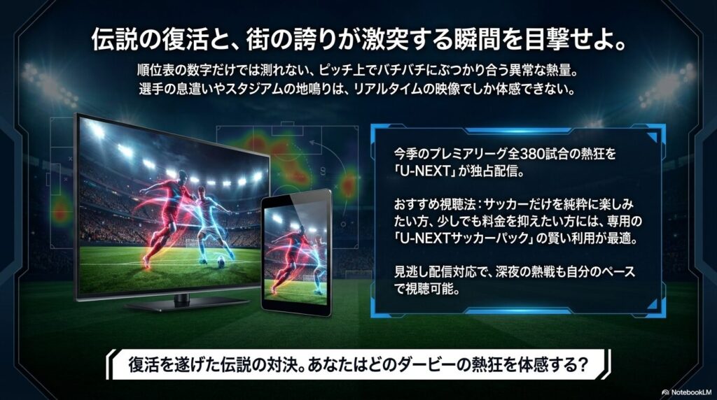 U-NEXTサッカーパックによるプレミアリーグ全試合の独占配信とおすすめの視聴方法の案内