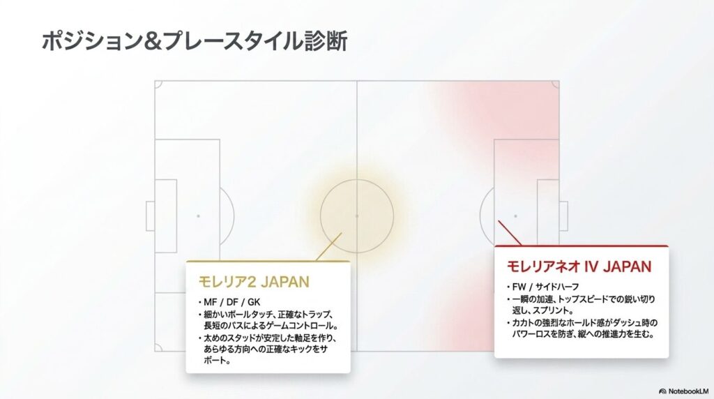 ポジションとプレースタイル別のモレリア2・モレリアネオの適正診断